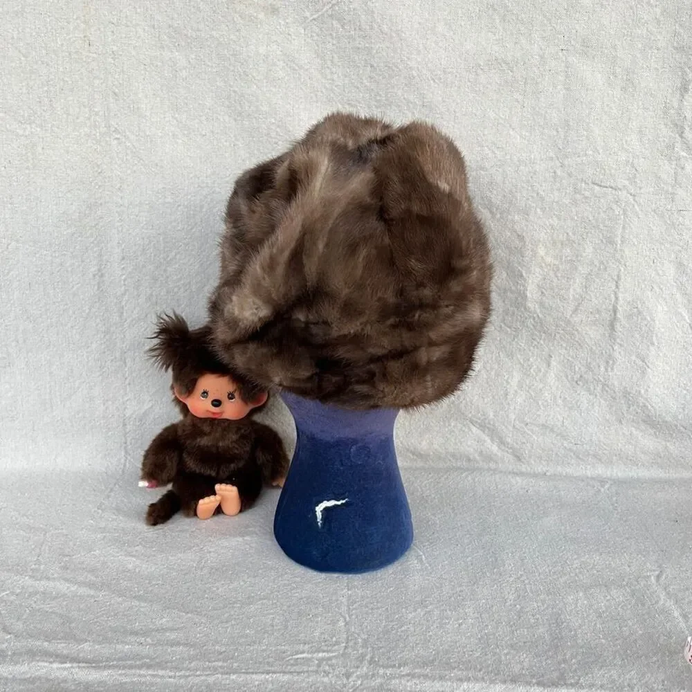 Vintage 1950s Mink Pillbox Hat‎